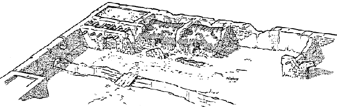 FIGURE 2. Circa 1810-- Southwest corner in use as barracks for Compa–’a Volante del Alamo (Flying Company)