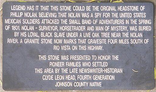 Text of Nolan Gravestone Display