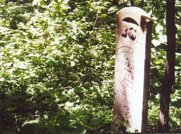 An upright headstone